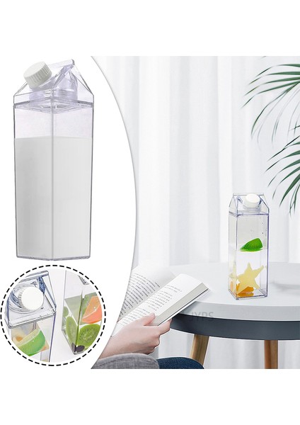 500ML Spor Kare Süt Suyu Su Şişesi Seyahat Kampı Içme Bardağı (Yurt Dışından)