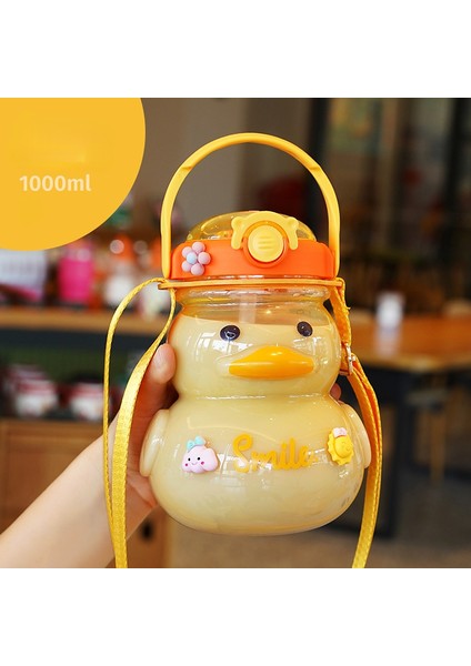 650/1000ML Şirin Ördek Yavrusu Su Şişesi Saman (Yurt Dışından)