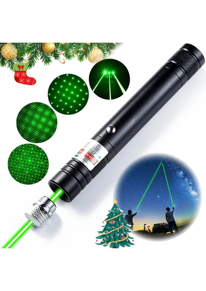 YL-301 Yeşil Lazer Pointer 100 Mw 10 Km Etkili Kalem Lazer (5 Başlıklı)