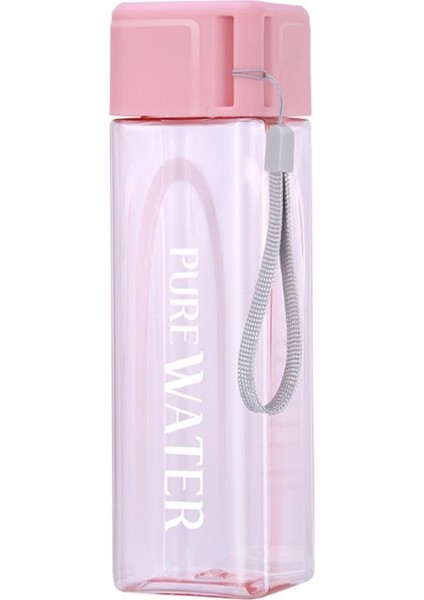 Spor Kare Süt Çay Süt Kupası 480ML Şeffaf Içecek Şişesi Halat (Yurt Dışından)