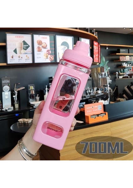 700ML Kawaii Ayı Su Şişesi Kızlar Için Samanlı Kızlar Sevimli Okul Içme Şişesi Çocuklar Plastik Suyu Çay Bardakları Bpa Bedava Kupa (Yurt Dışından)