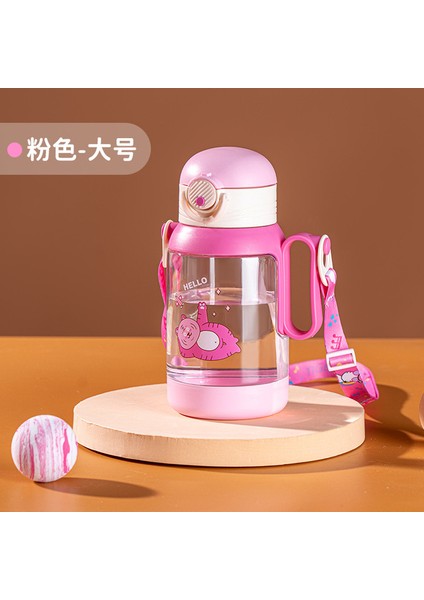 500/600ML Kadın Yaz Öğrencisi Yüksek Değer Anti-Fall Anti-Fall Kettle Karikatür Sevimli Çocuklar Tritan Saman Su Şişesi Taşınabilir Su Kupası (Yurt Dışından)