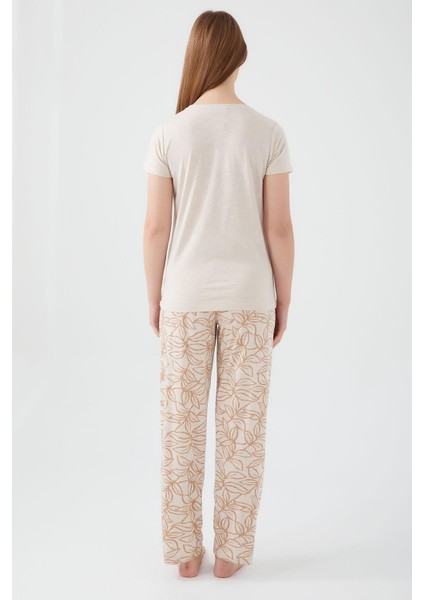 8521 Tropical Vibes Kadın Kısa Kol Pijama Takım