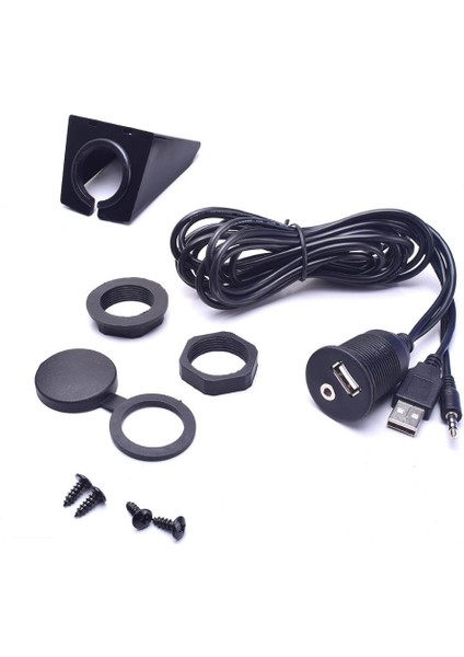 Montaj Tipi 3 Metre Stereo USB Uzatma Montaj Edilebilir Aux Kablosu Montaj Edilebilir USB Kablosu