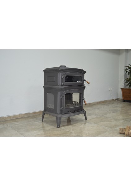 Flame Stove Altara Lux Premium Yk Pik Döküm Soba Fırınlı Yan Kapaklı Şömine Soba