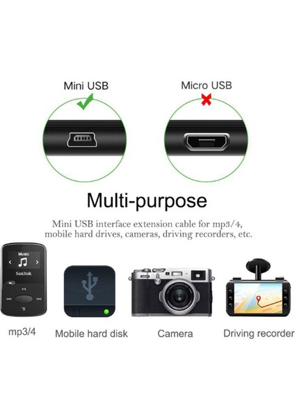 Mini USB 5pin V3 Kablo Mp3 Harici Hardisk Dijital Fotoğraf Makinesi Şarj ve Data Aktarımı modelleri