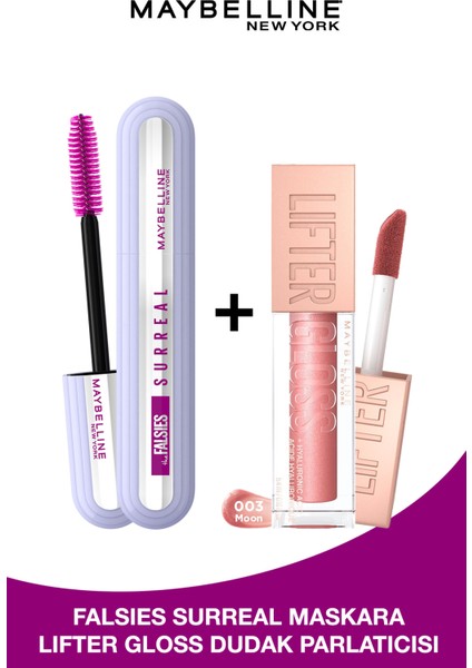 Falsies Surreal Maskara + Lifter Gloss Nemlendirici Dudak Parlatıcısı - 003 Moon Set