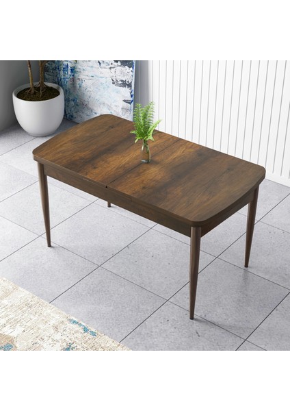 Concept Zen Serisi Açılabilir Barok Ahşap Desen Mdf 80X132 Mutfak Masası Takımı 4 Adet Sandalye