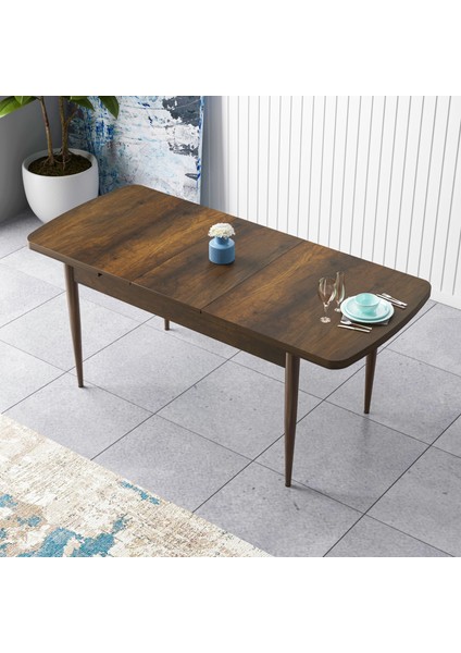 Concept Zen Serisi Açılabilir Barok Ahşap Desen Mdf 80X132 Mutfak Masası Takımı 4 Adet Sandalye