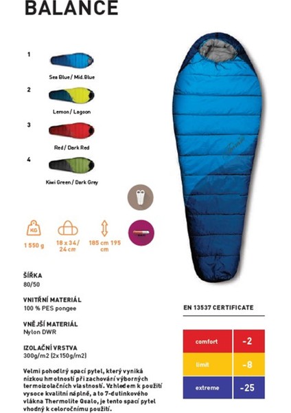 Balance -25'c Ultralight Uyku Tulumu - 195L, Mavi modelleri