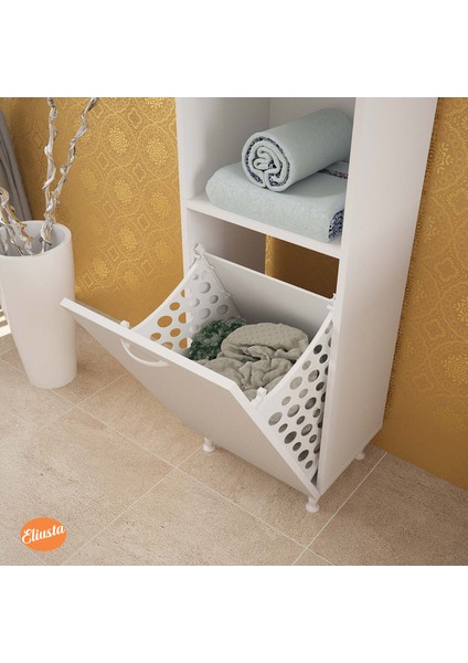Mutfak Dolabı Tek Kapaklı Raflı Kirli Camasır Dolabı Banyo Dolabi Çok Amaçlı Dolap
