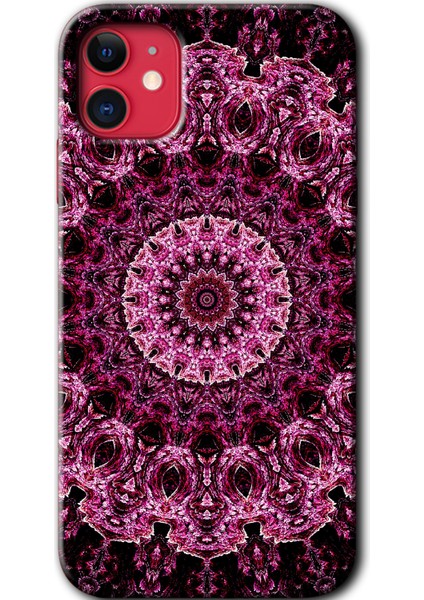 iPhone 11 Kılıf Hd Desen Baskılı Arka Kapak + Temperli Cam - Mandala Patterns Kaleidoscope