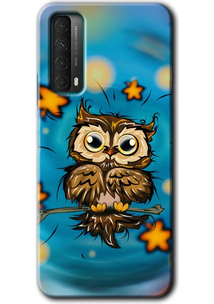 MRC İletişim Huawei P Smart 2021 Kılıf Hd Desen Baskılı Arka Kapak + Temperli Cam - Owl Bird Stars