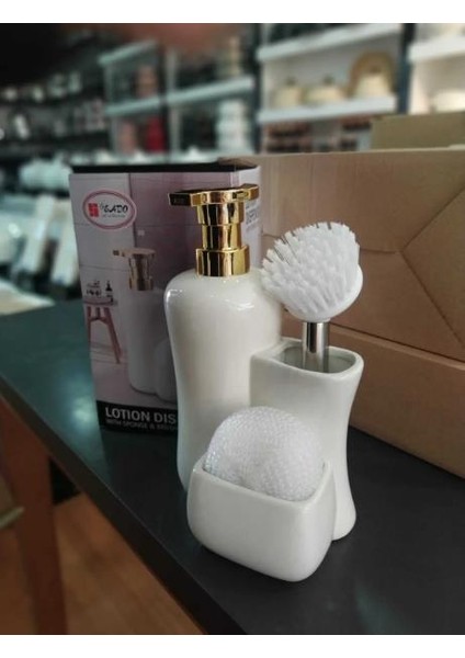 Fırçalı Sıvı Sabunluk Beyaz HZ22901