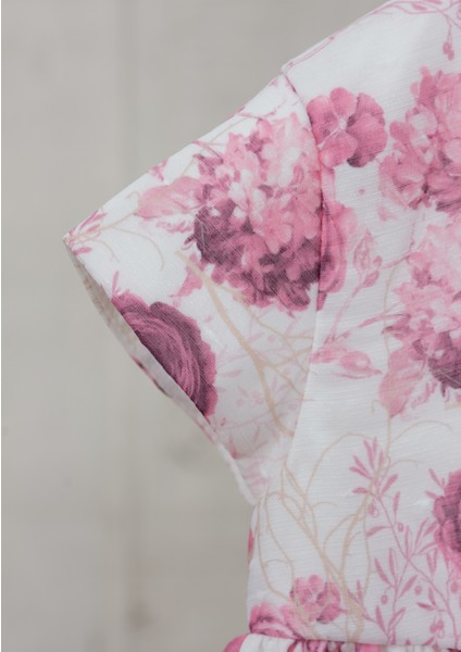 Çiçekli Saç Bantlı Külotlu Kız Bebek Bayramlık Elbise Takım Ekru 578 fırsatları