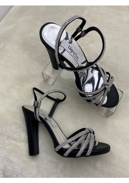 Çiğdem Siyah Platform Taşlı Abiye Ayakkabı(Uğl) - Siyah - 35 - ST02188-SİYAH-35
