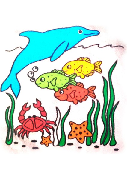 Çanta Boyama Balıklar Deseni