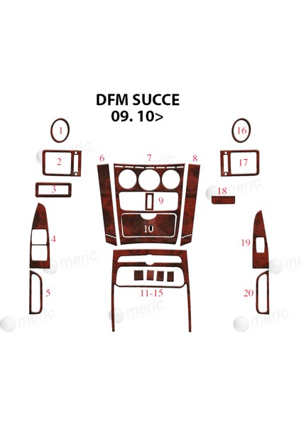 Meriç® Dfm Succe Ön Torpido Kaplama Maun 20 Parça 2010-›