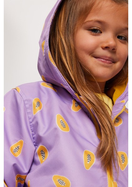 Lyon Kız Çocuk Yağmurluk Lila