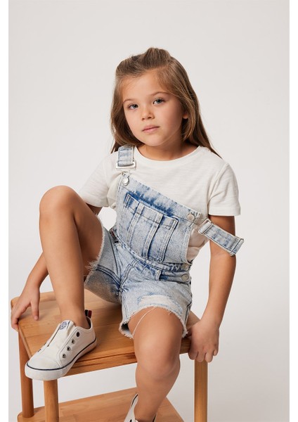 Londa Kız Çocuk Jean Salopet Lıght Blue