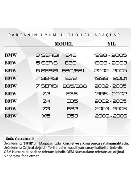 Bmw E46,E39,E38 Z3 E36, Z4 E85, Çift Vanos Seti fiyatları