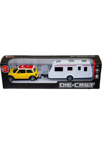 XFD1003 Kutulu Karavan Çeken Die-Cast Çek Bırak Mini Araba- Vardem Araba