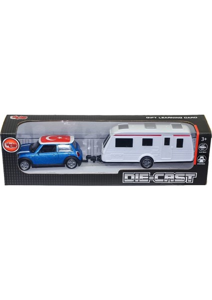 XFD1003 Kutulu Karavan Çeken Die-Cast Çek Bırak Mini Araba- Vardem Araba