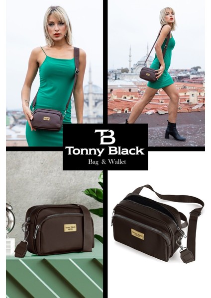 Tonny Black Orijinal Kadın Ayarlanabilir Askılı 2 Bölmeli Fermuarlı Mini Model Renk Çeşitli Çapraz Omuz Çantası