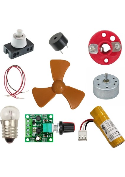 Hız, Parlaklık ve Ses Şiddeti Ayarlı Motor Lamba Buzzer Öğrenci Deney Seti