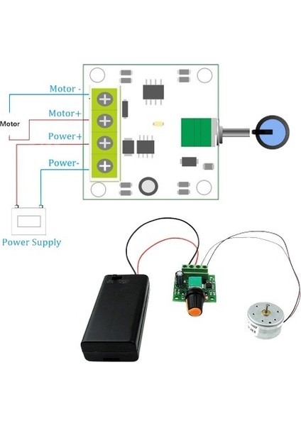 Hız, Parlaklık ve Ses Şiddeti Ayarlı Motor Lamba Buzzer Öğrenci Deney Seti