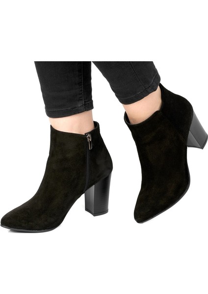 Kadın Topuklu Bot Hakiki Deri Ayakkabı 052K22K10011