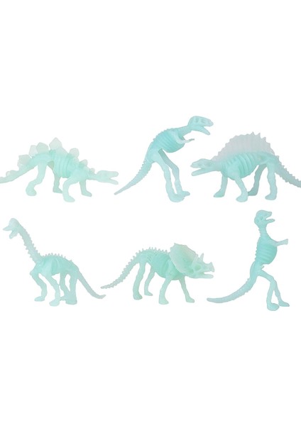 Gerçekçi Aydınlık Dinozor Iskeleti Dinos Modeli Playset Koleksiyon Oyuncaklar Için 6 Adet B (Yurt Dışından)