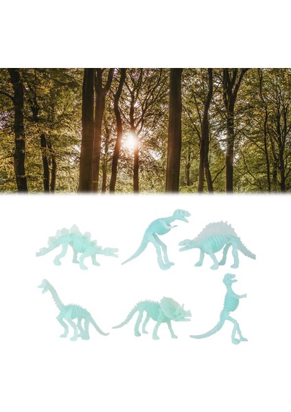Gerçekçi Aydınlık Dinozor Iskeleti Dinos Modeli Playset Koleksiyon Oyuncaklar Için 6 Adet B (Yurt Dışından)