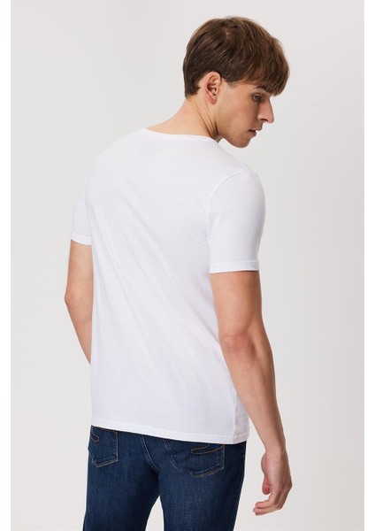 Londonlogo Erkek O Yaka T-Shırt Beyaz-K fırsatları