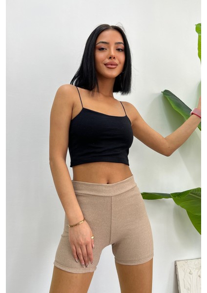 Kadın Fitilli Kaşkorse Mini Biker Şort Tayt modelleri