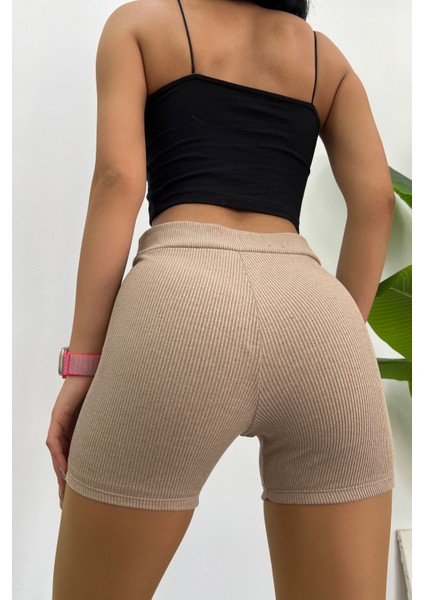 Kadın Fitilli Kaşkorse Mini Biker Şort Tayt indirimleri