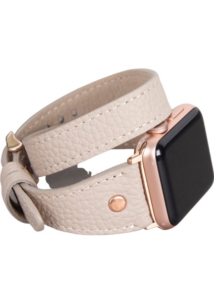 Apple Watch Uyumlu Deri Kordon 42-44-45MM Slim Dtrt Erc3