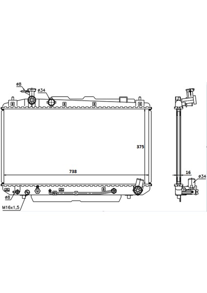 Rav 4 2.0i 00- 16400-28140 At  375*738*16