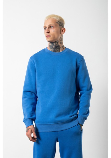 Regular Bisiklet Yaka Basic Sweatshirt Saks