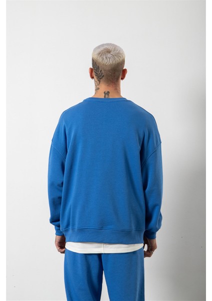 Oversize Şardonsuz Basic Sweatshirt Saks modelleri