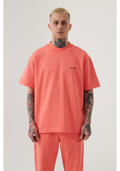 Relaxed Basıc Pamuklu T-Shırt Pembe
