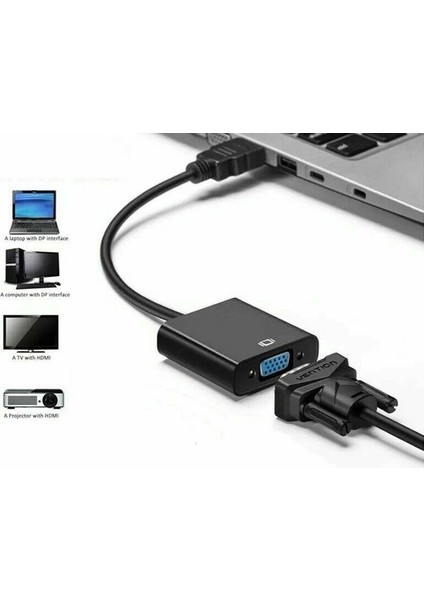 HDMI To VGA Dijital - Analog Monitör Çevirici Dönüştürücü