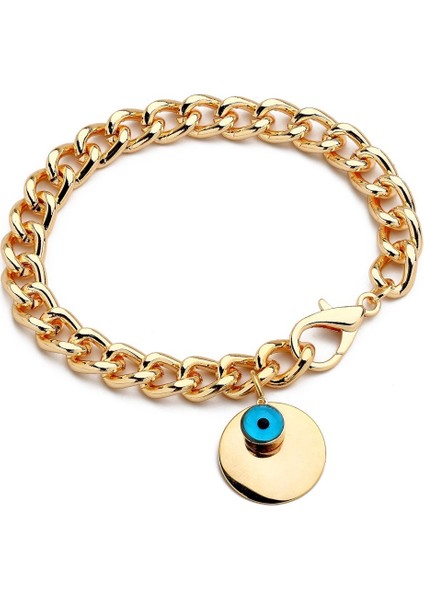 Kadın Altın Kaplama Nazar Boncuklu Para Detaylı Bileklik fiyatları