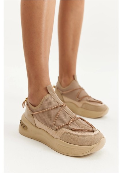 (Park Moda) Poli Hafif Taban Kadın Günlük Spor Ayakkabı Nut