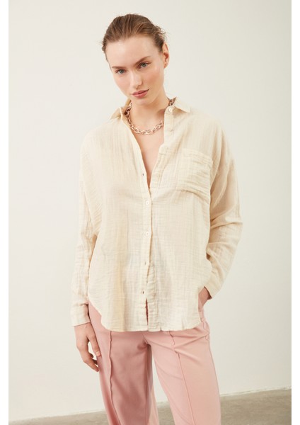 Cep Detaylı Oversize Gömlek modelleri