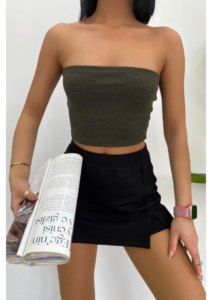 Kaşkorse Fitilli Crop Straplez