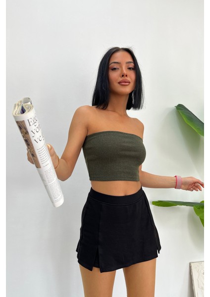 Kaşkorse Fitilli Crop Straplez
