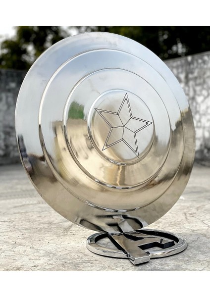 Metalik Plastik Captain America Kalkanı Standlı 35 cm Çap (Giga Boy) fırsatları