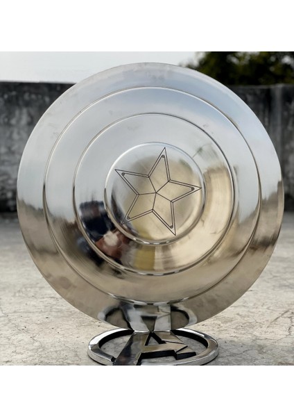 Metalik Plastik Captain America Kalkanı Standlı 35 cm Çap (Giga Boy) indirimleri