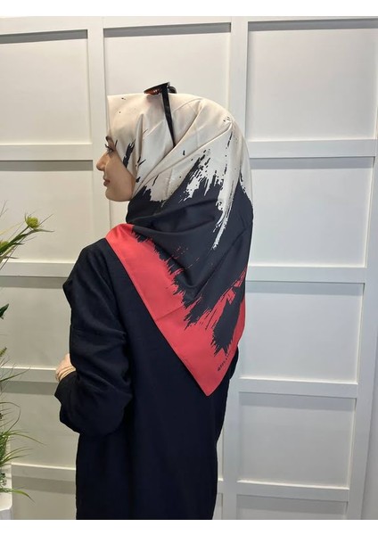 Eflatun Scarf Dijital Baskı Renkli Rayon Eşarp 00749